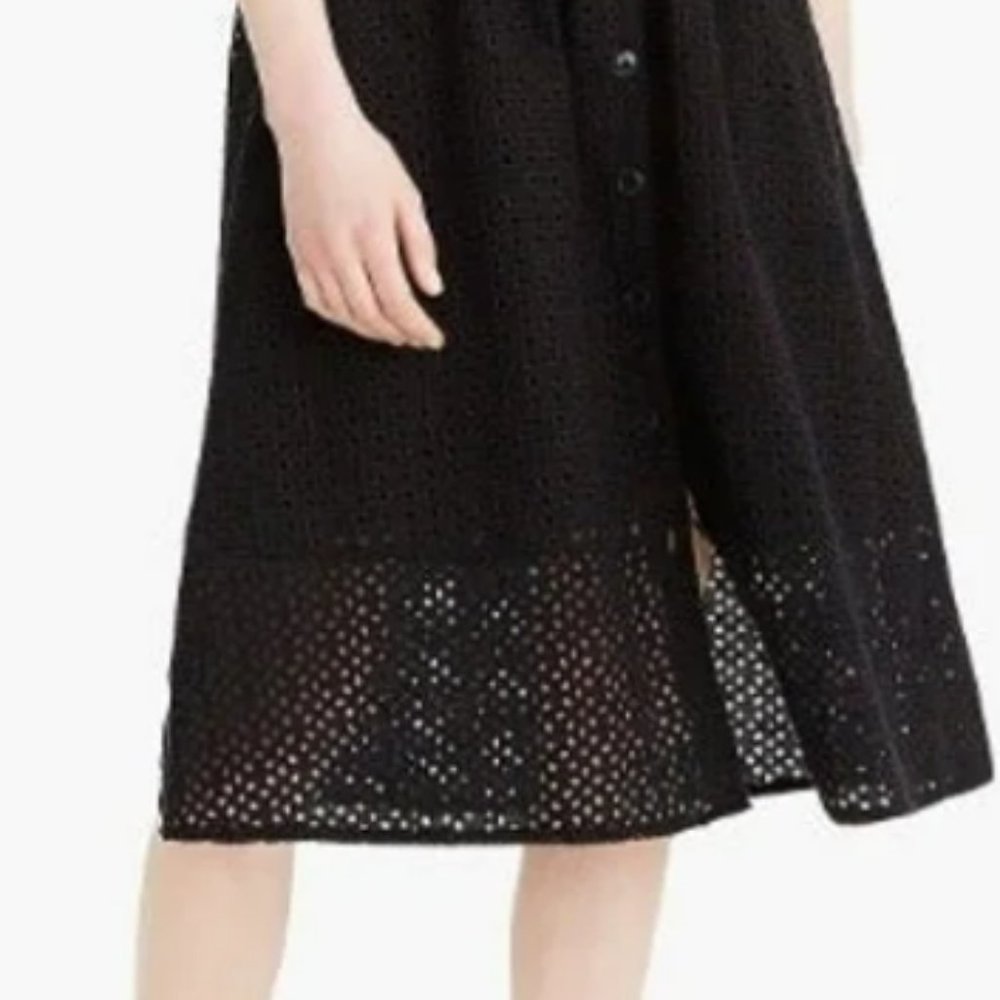 J. Crew Black Eyelet Midi Dress - Picture 3 of 6